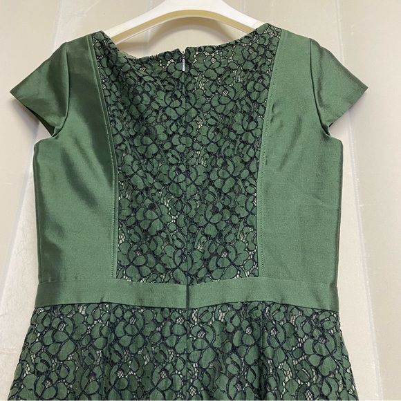 Tory Burch Women’s Mariana Dress Size 4 Lace Jacquard Douglas Fir Designer NWT - Picture 10 of 14